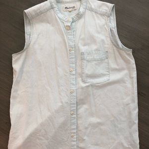 Madewell Light Wash Denim Sleeveless Top